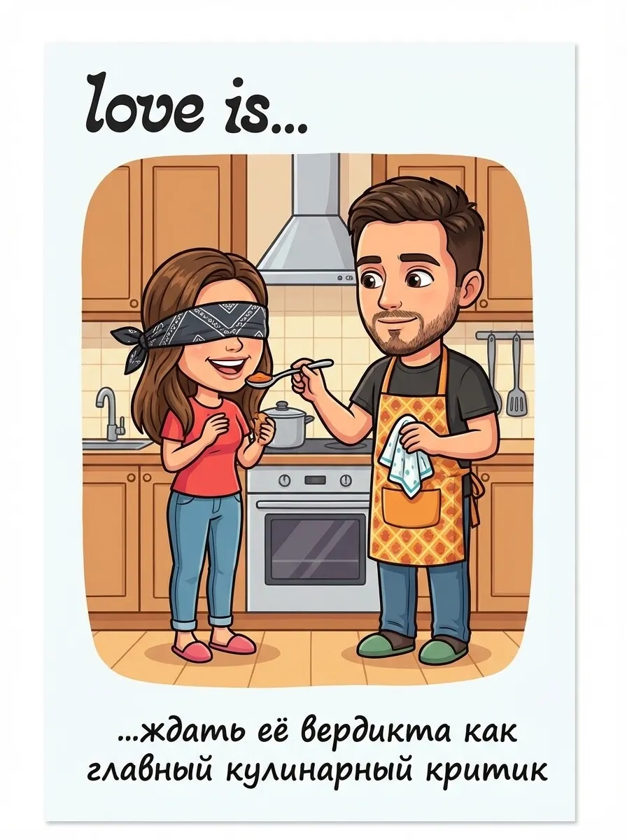 Фотосессия Love is на кухне промтом с дегустацией ужина