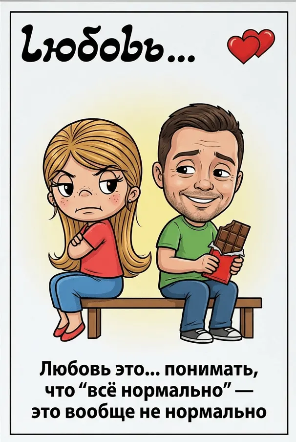 Фотосессия “Love is…” промтом для пары на День святого Валентина через ИИ