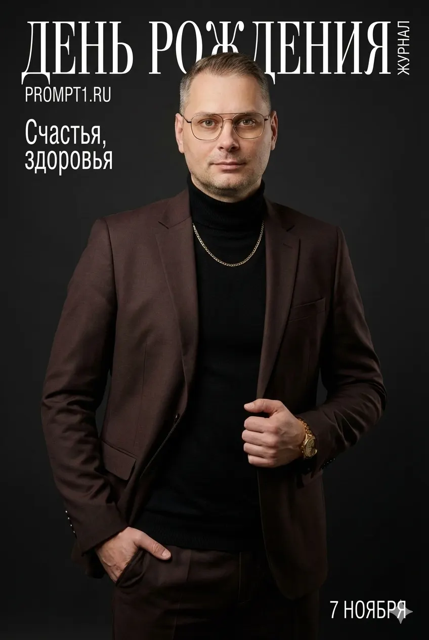 День Рождения на обложке журнала - фотосессия для мужчин