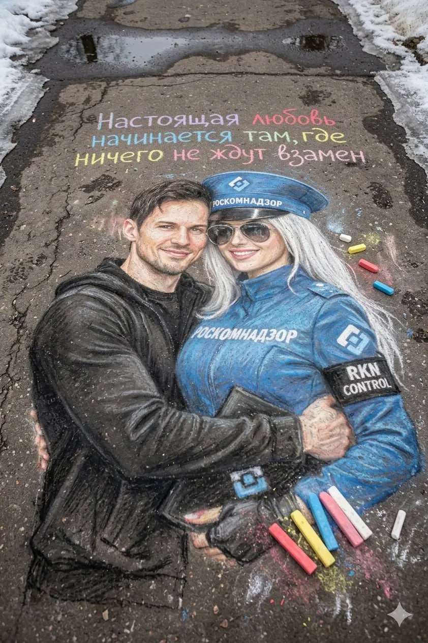 Рисунок мелками на асфальте
