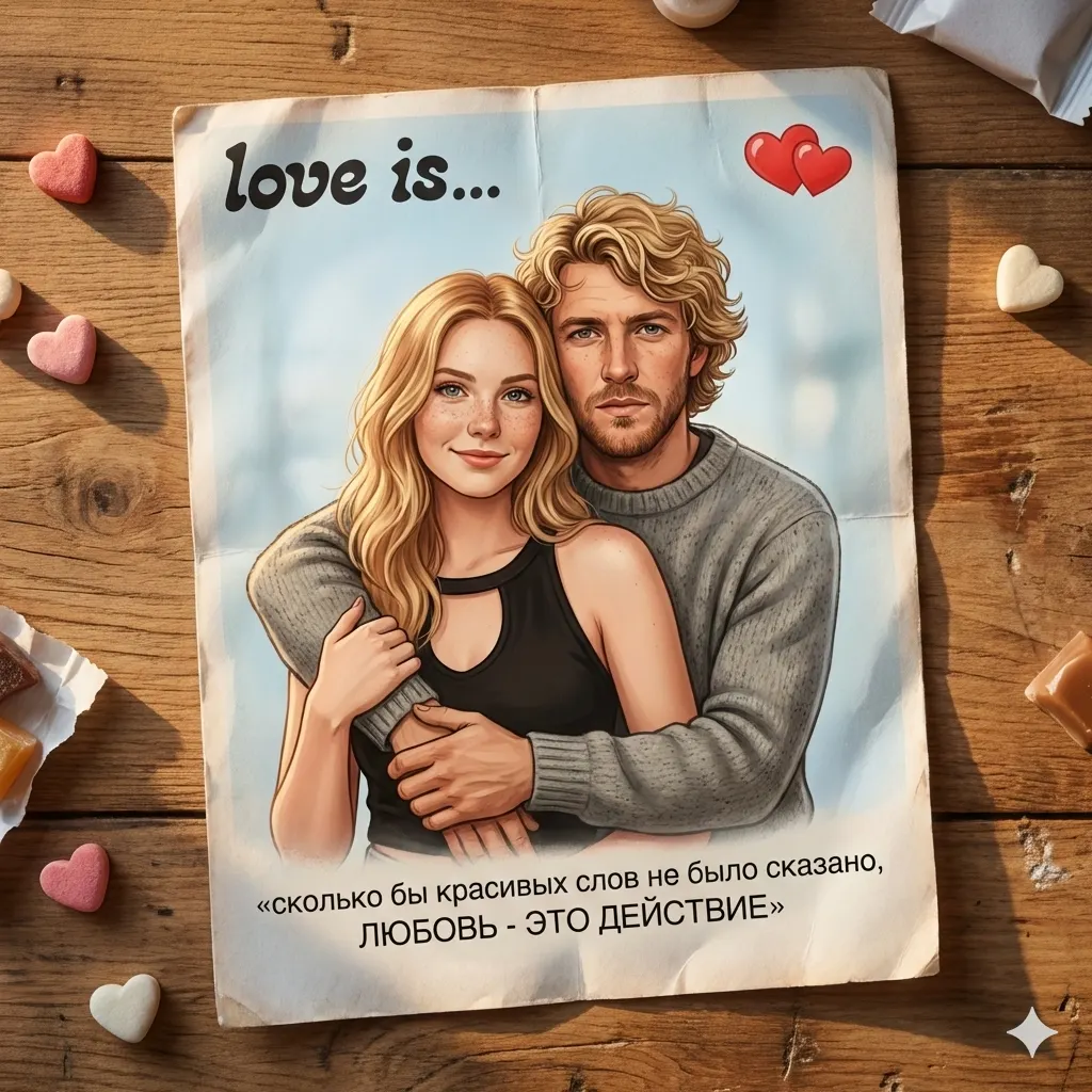 Вкладыш Love is по вашим фото на 14 февраля