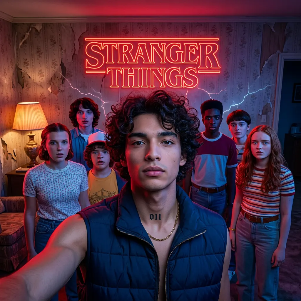 Промт Селфи с героями Stranger Things