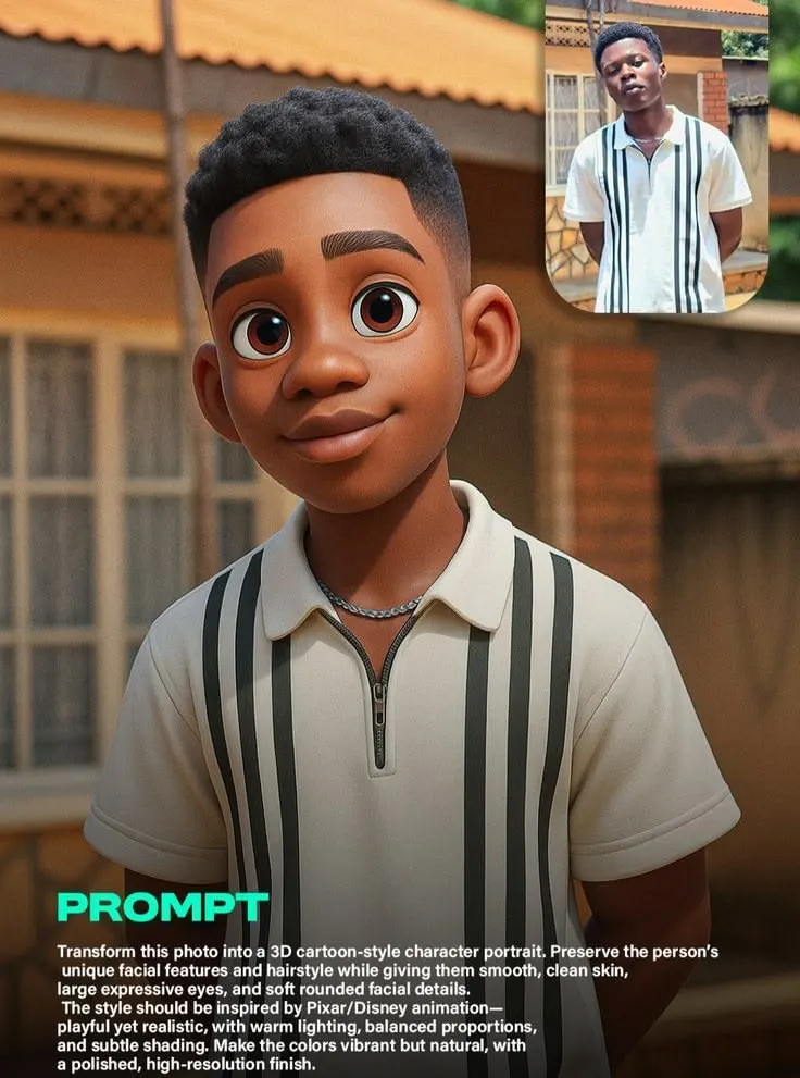 3D Cartoon-Style Character Portrait