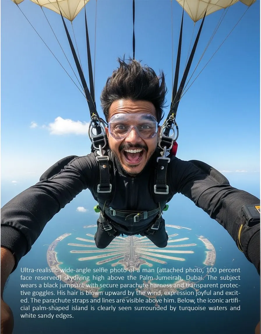 Skydiving Selfie Over Dubai