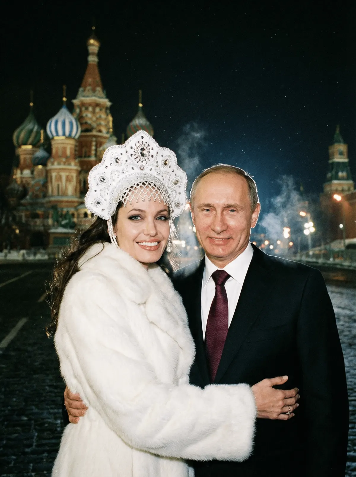 Фотосессия с Путиным у вечернего Кремля — промт для нейросети ИИ