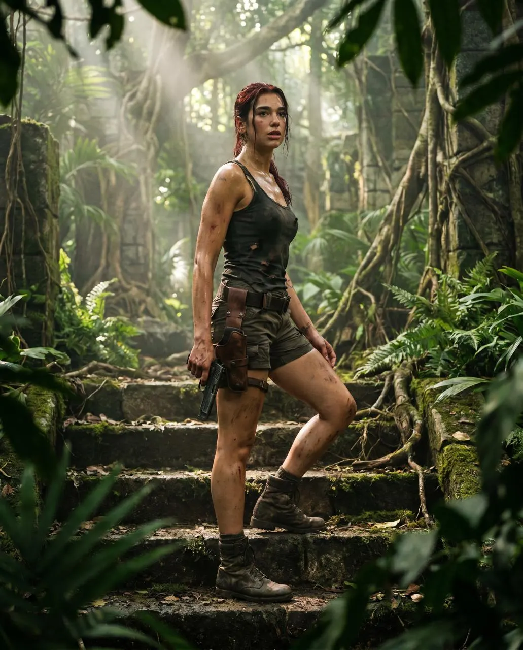 Промт джунгли и руины в стиле Tomb Raider