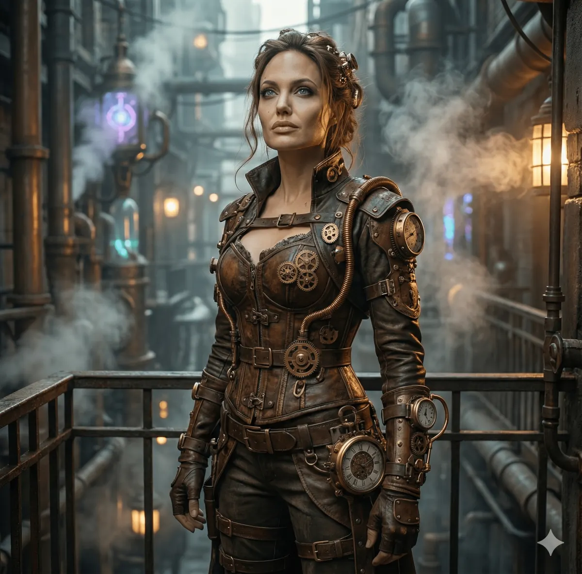 Мегареалистичная Arcane League of Legends фотосессия косплея в индустриальном городе промт