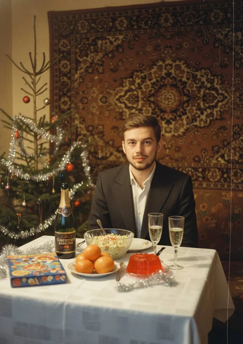 Трендовый новогодний промт для мужчин: Советская новогодняя ночь